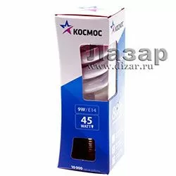Лампа энергосберегающая Космос КЛЛ T2 SPC 9Вт Е27 2700К