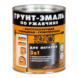 Грунт-эмаль по ржавчине 3 в 1 гладкая DALI, RAL 3001 красный, 2 л