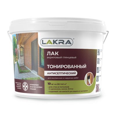 Лак тонированный акриловый с уф-фильтром дуб 2,5 кг Лакра
