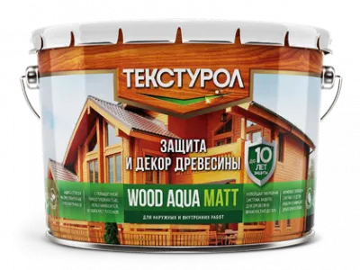 Текстурол WOOD AQUA MATT деревозащитное средство на вод. основе, Орех, 10 л